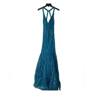 Aquatic Sparkle Sequined Mermaid Gown